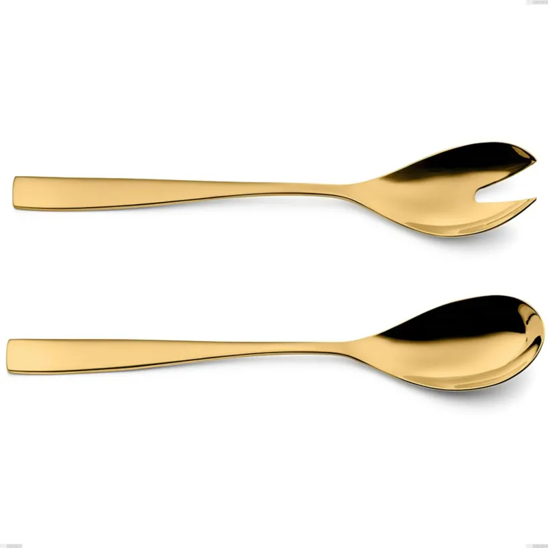 Soddisfatti O Rimborsati Coppia insalata Etoile PVD Gold, Acciaio 18/10 lucido, spessore 4 mm, lunghezza 260 mm, pvd oro Eme Posaterie