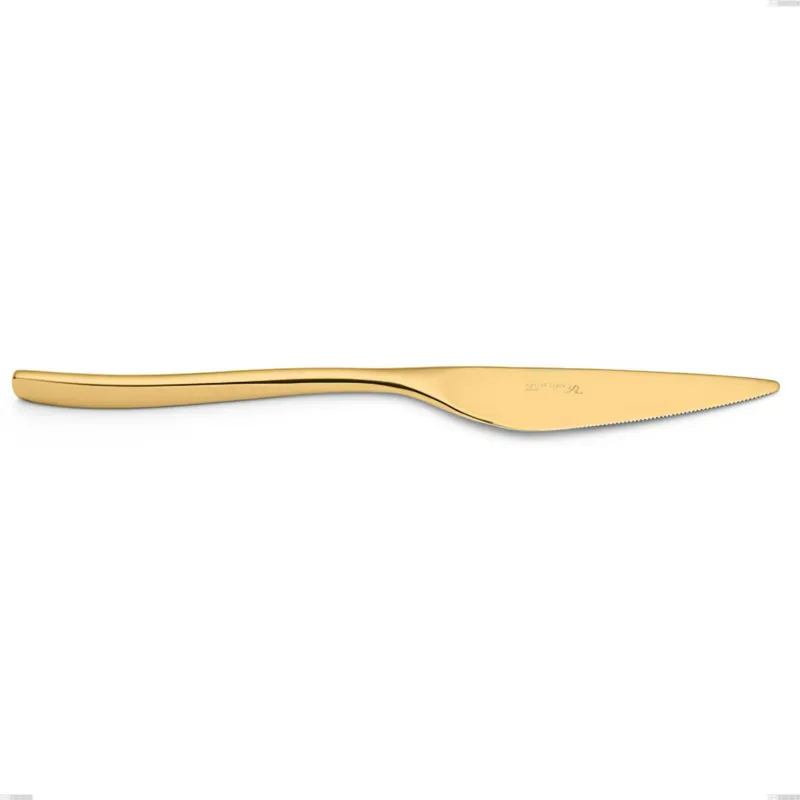 Pagamento Sicuro Coltello tavola Etoile PVD Gold, Acciaio 18/10 lucido, spessore 4 mm, lunghezza 235 mm, pvd oro Eme Posaterie