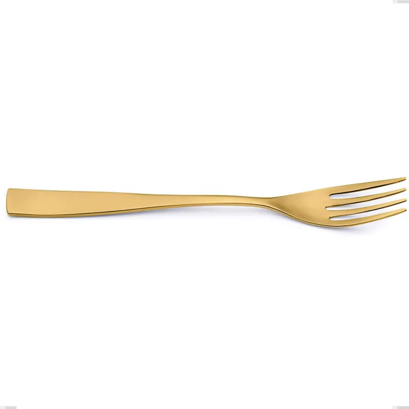 Forchetta tavola Etoile PVD Gold, Acciaio 18/10 lucido, spessore 4 mm, lunghezza 220 mm, pvd oro Eme Posaterie Prezzo Scontato