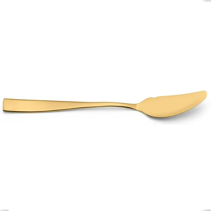 Coltello pesce Etoile PVD Gold, Acciaio 18/10 lucido, spessore 4 mm, lunghezza 190 mm, pvd oro Eme Posaterie Professionale