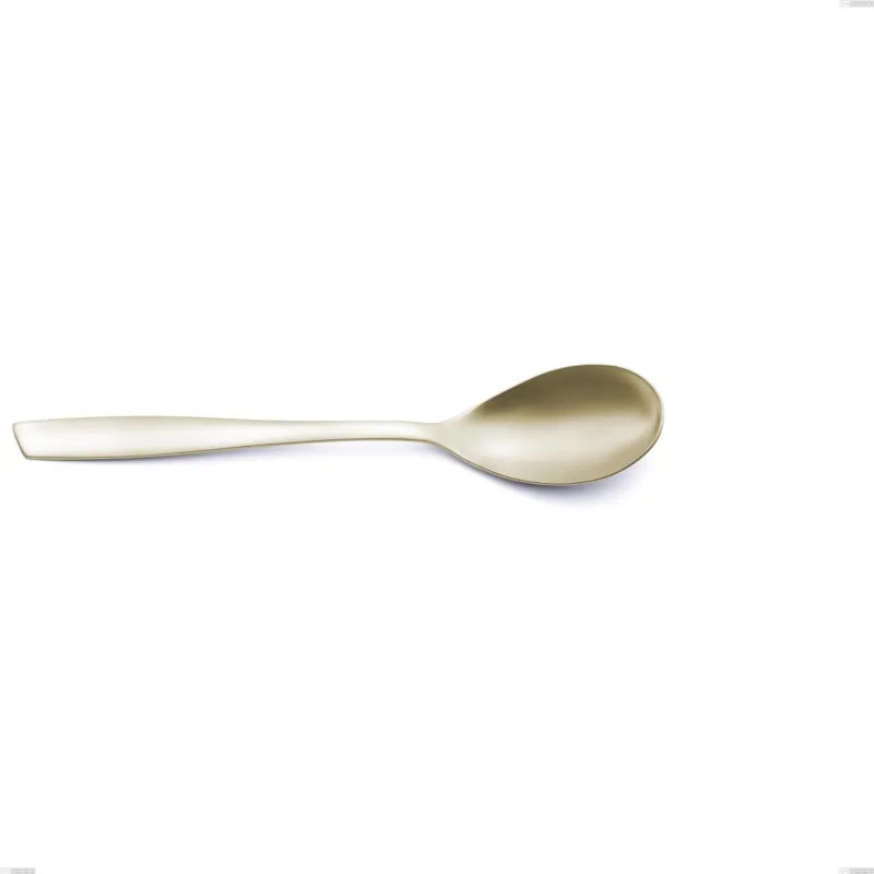 Cucchiaio tavola Eleven PVD Champagne, acciaio 18/10 sabbiato, spessore 2.5 mm, lunghezza 220 mm, pvd champagne Eme Posaterie Novità