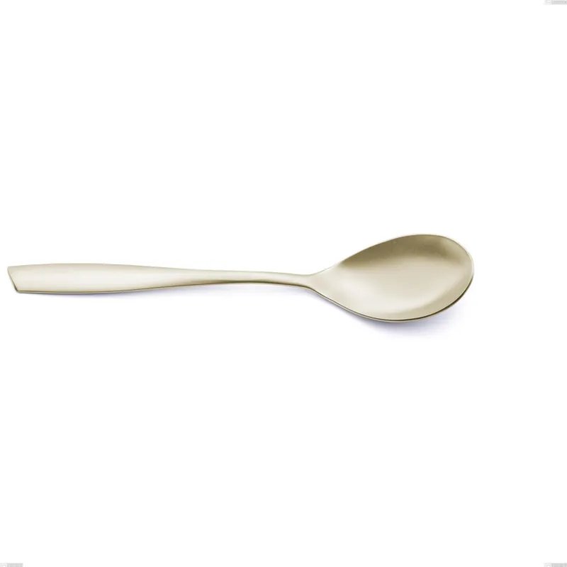 Cucchiaio da servizio Eleven PVD Champagne, acciaio 18/10 sabbiato, spessore 2.5 mm, lunghezza 220 mm, pvd champagne Eme Posaterie Economico