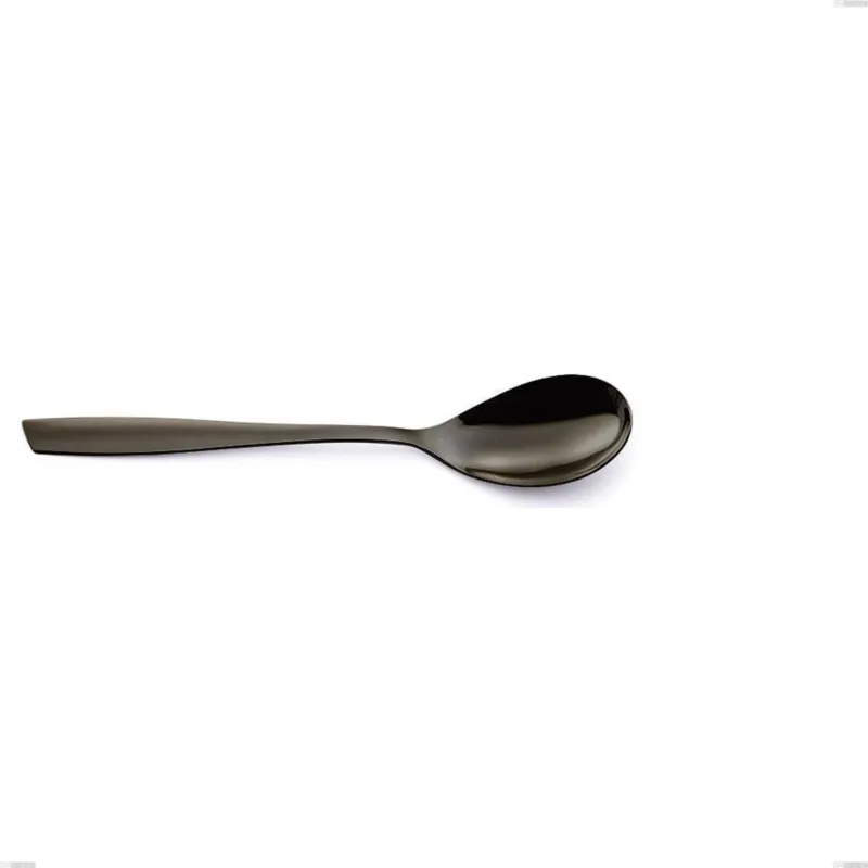 Cucchiaio tavola Eleven Acciaio inox 18/10 PVD Black Eleven lunghezza 220 mm spessore 2,5 mm nero Eme Posaterie Popolare