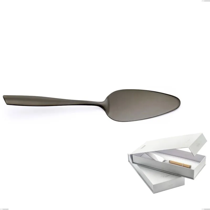 Confezione a libro 1 pezzo pala torta Eleven PVD Black, Acciaio inox 18.10, spessore 2,5 mm Eme Posaterie Super Prezzo