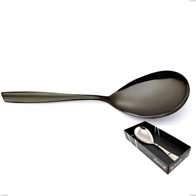 Confezione vetrina 1 pezzi pala riso Eleven PVD Black, Acciaio inox 18.10, spessore 2,5 mm Eme Posaterie Promozione Esclusiva