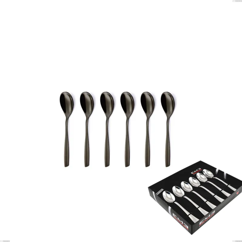 A Buon Prezzo Confezione vetrina 6 pezzi caffè Eleven PVD Black, Acciaio inox 18.10, spessore 2,5 mm Eme Posaterie