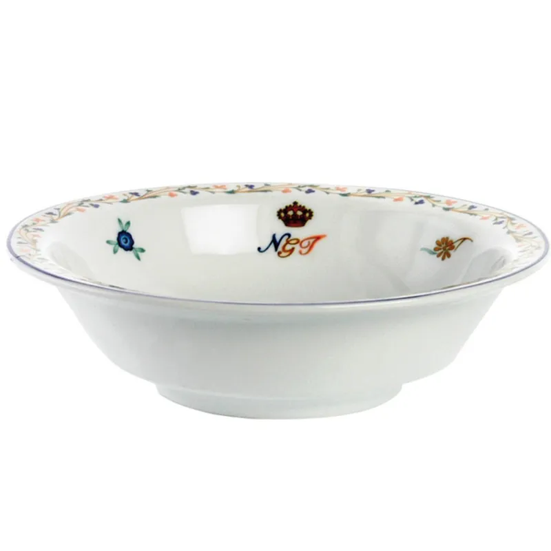Insalatiera Decoro REX FLOWER diametro 26 cm in porcellana bianca lavabile in lavastoviglie Radif 1820 Saldi