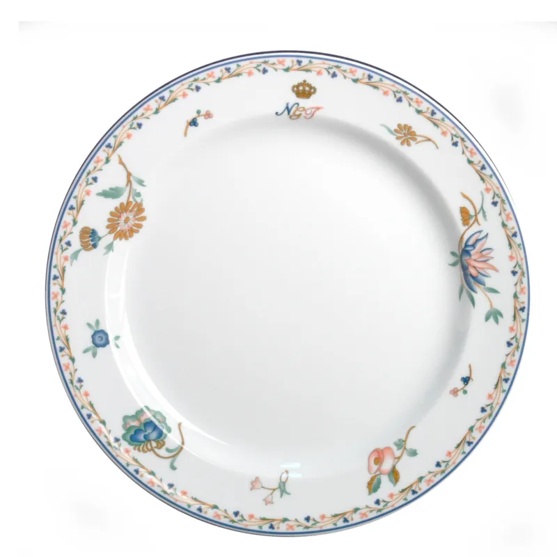 Piatto piano in Porcellana con Falda rinforzata rotondo REX FLOWER 25 cm 6 pezzi lavabile in lavastoviglie Radif 1820 Consegna Rapida