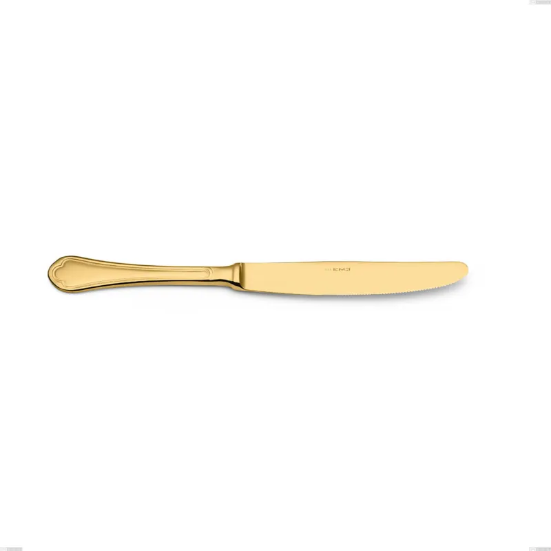 Di Tendenza Coltello tavola Domus Gold, Acciaio 18/10, lunghezza 235 mm spessore 3 mm trattamento PVD Gold Eme Posaterie