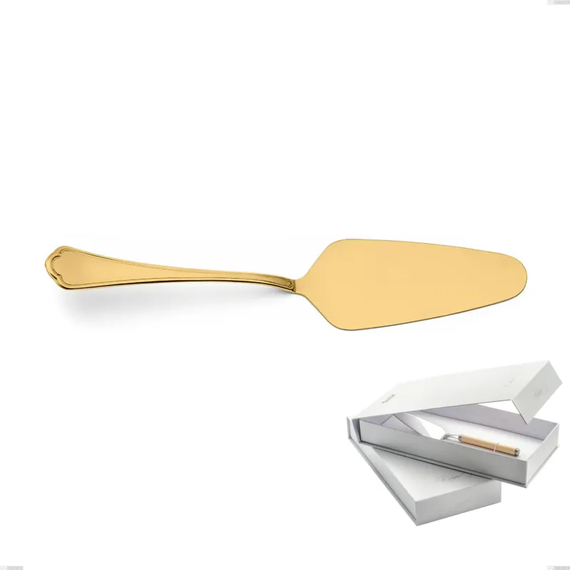 Confezione a libro 1 pezzo pala torta Domus Gold, Acciaio 18/10, spessore 3 mm Eme Posaterie A Buon Prezzo