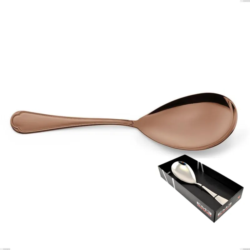 Consegna Rapida Confezione vetrina 1 pezzi pala riso Domus Chocolate, Acciaio 18/10, spessore 3 mm Eme Posaterie