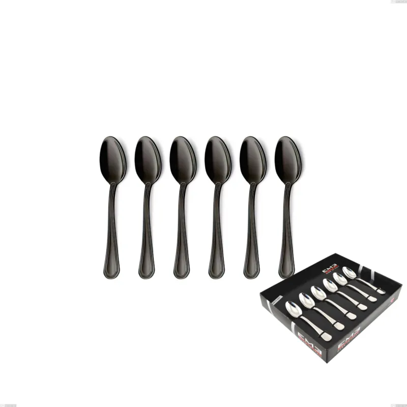 Occasione Confezione vetrina 6 pezzi moka Domus Black , Acciaio 18/10, spessore 3 mm Eme Posaterie