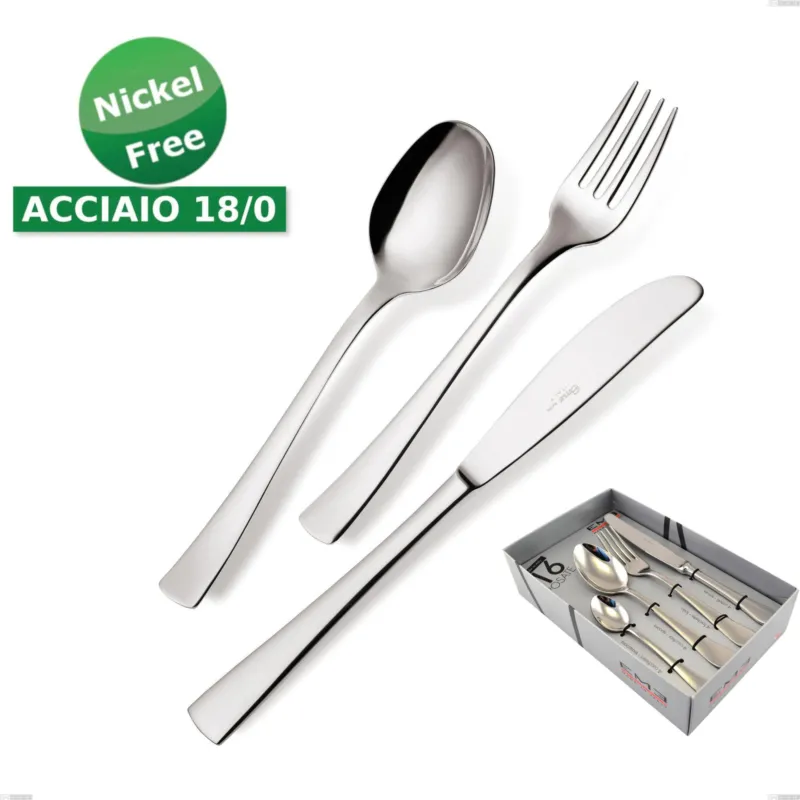 Sconto Confezione vetrina 16 pezzi coltello economico Alfa 18/0 nichel free, (Acciaio 18/ C) Nichel Free, spessore 2 mm Eme Posaterie