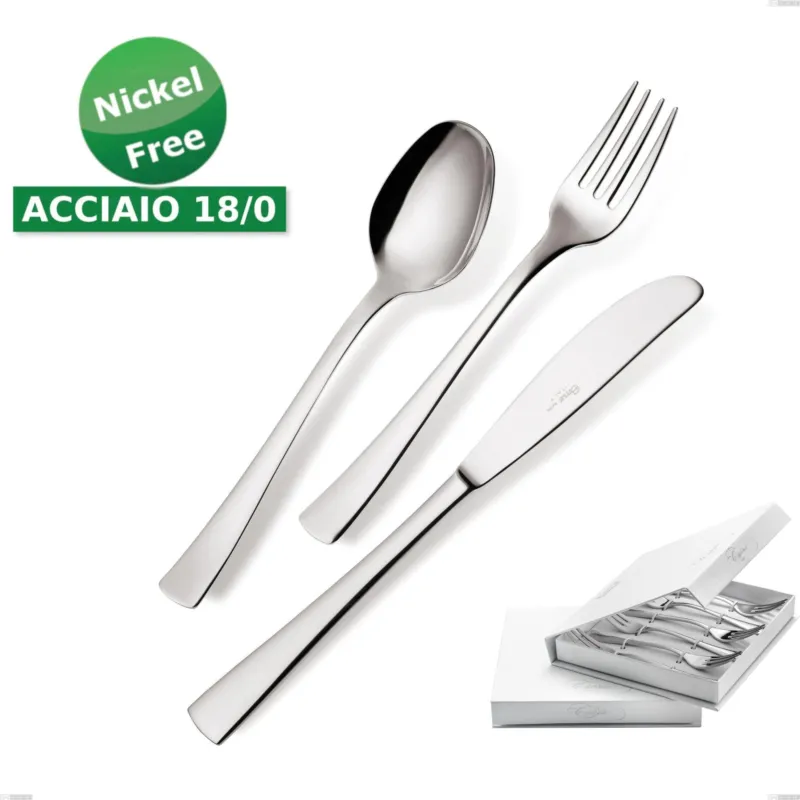 Confezione a libro 6 pezzi forchette dolce Alfa 18/0 nichel free, (Acciaio 18/ C) Nichel Free, spessore 2 mm Eme Posaterie Novità