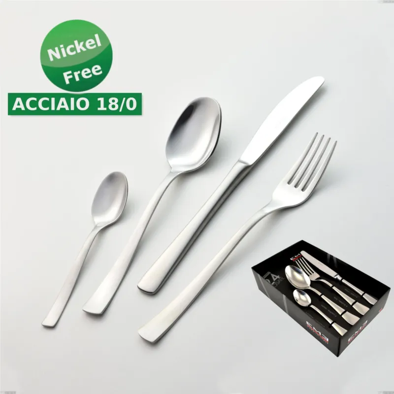 Offerta Confezione vetrina 24 pezzi Alfa Satinata 18/0 nichel free, (inox 18/ 0) Nichel Free, spessore 2 mm Eme Posaterie