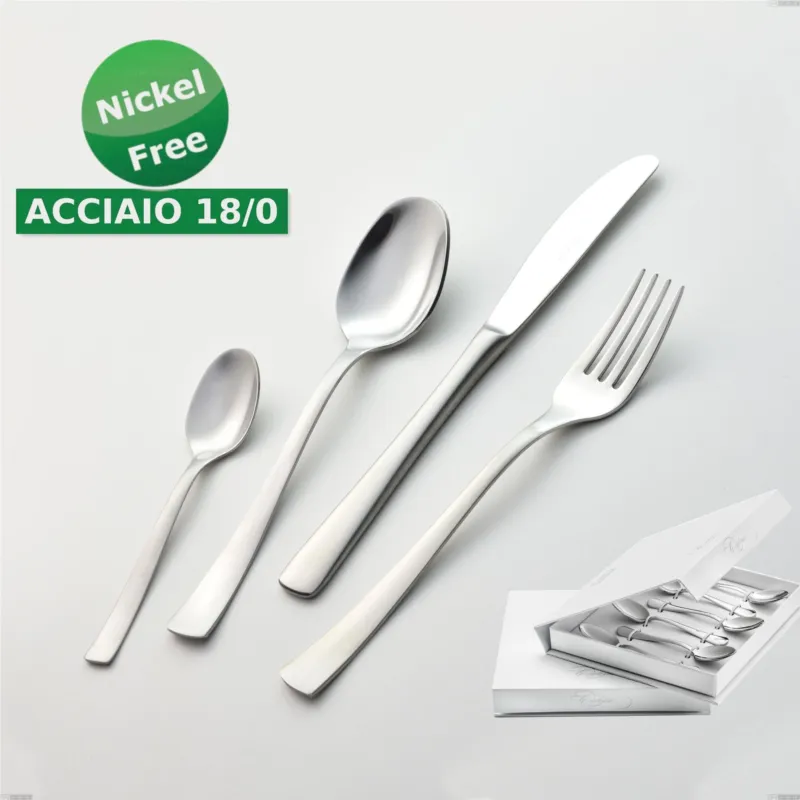 Confezione a libro 6 pezzi cucchiaino moka Alfa Satinata 18/0 nichel free, (inox 18/ 0) Nichel Free, spessore 2 mm Eme Posaterie Ordina Subito