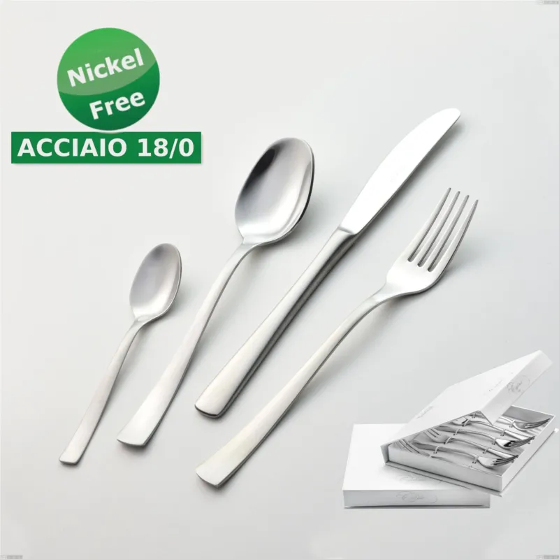 Scelto Dai Clienti Confezione a libro 6 pezzi forchette dolce Alfa Satinata 18/0 nichel free, (inox 18/ 0) Nichel Free, spessore 2 mm Eme Posaterie