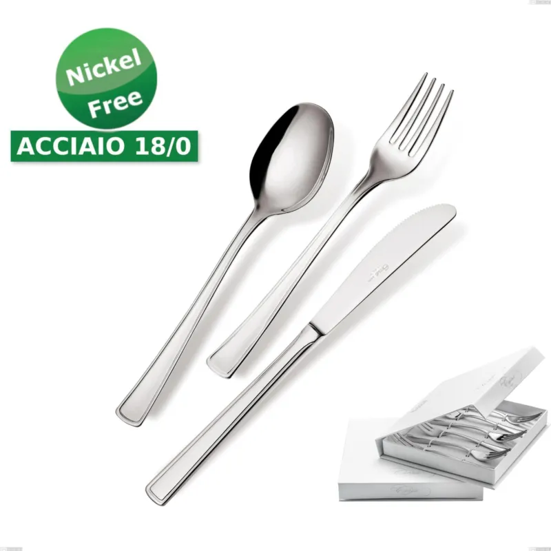 Offerta Del Giorno Confezione a libro 6 pezzi forchette dolce Ambassador 18/0 nichel free, (Acciaio 18/ 0) Nichel Free, spessore 2 mm Eme Posaterie