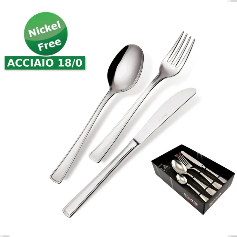 Confezione vetrina 24 pezzi coltello economico Ambassador 18/0 nichel free, (Acciaio 18/ 0) Nichel Free, spessore 2 mm Eme Posaterie Prezzo Conveniente