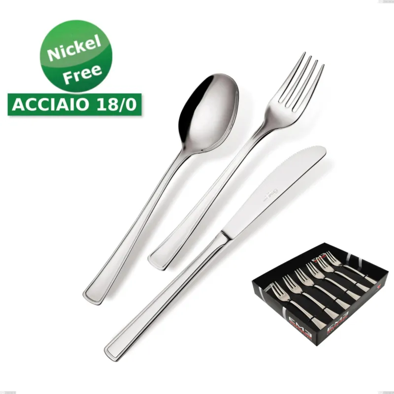 Confezione vetrina 6 pezzi forchettine dolce Ambassador 18/0 nichel free, (Acciaio 18/ 0) Nichel Free, spessore 2 mm Eme Posaterie Compra Adesso
