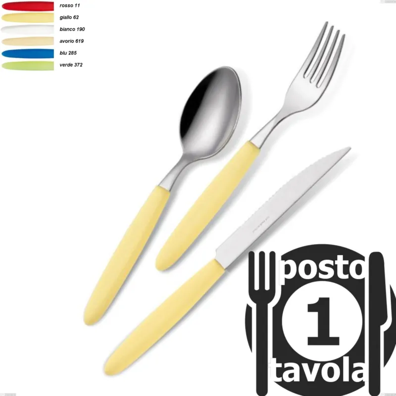 Offerta Limitata Confezione 1 posto tavola Light, acciaio 18.c Eme Posaterie bianco 190