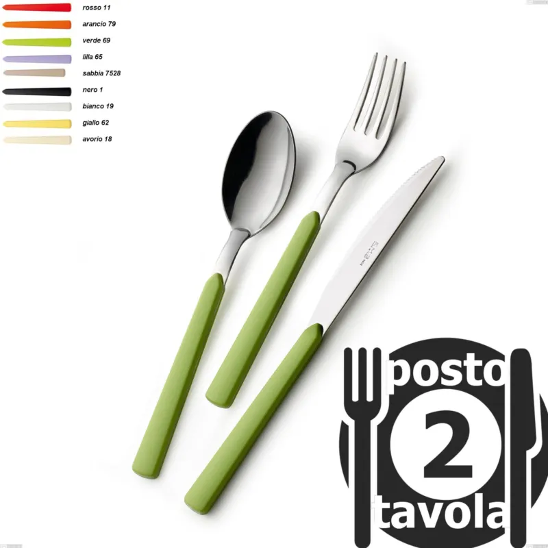 Non Perdere Confezione 2 posti tavola fast, acciaio 18.c Eme Posaterie avorio 18
