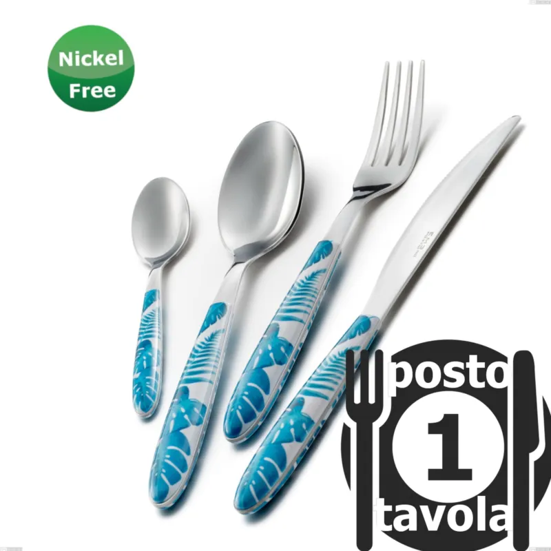 Novità Confezione 1 posto tavola Vero Jungle Turch ese 32, Acciaio 18/0, spessore 2,50 mm Eme Posaterie