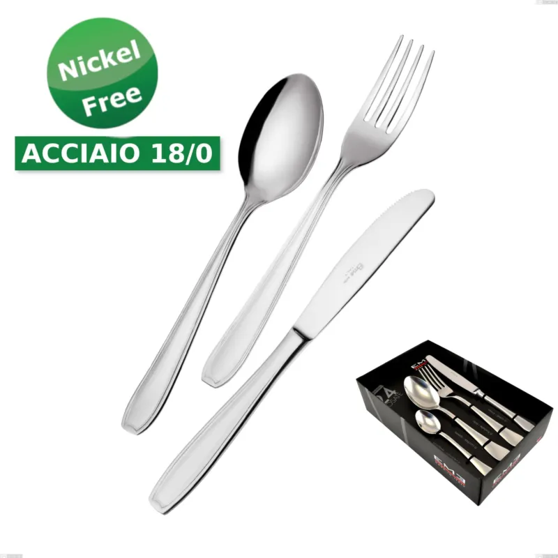 Bestseller Confezione vetrina 24 pezzi coltello economico Atena 18 Cromo, (Acciaio 18/0) Nichel Free, spessore 2 mm Eme Posaterie