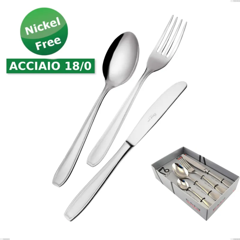 Offerta Lampo Confezione vetrina 16 pezzi coltello economico Atena 18 Cromo, (Acciaio 18/0) Nichel Free, spessore 2 mm Eme Posaterie