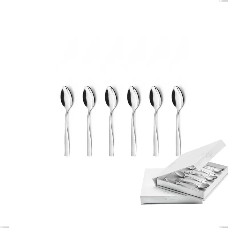 Confezione a libro 6 pezzi cucchiaino moka Infinity acciaio lucido 2,5 mm, 18/10 (AISI304) , spessore 2,5 mm Eme Posaterie Non Perdere