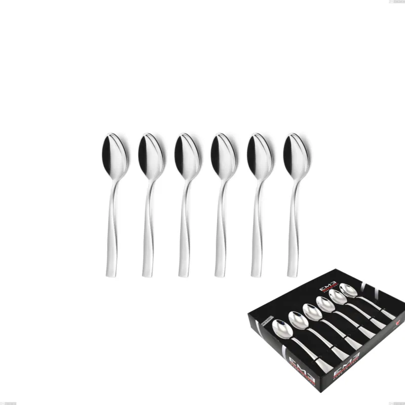 Confezione vetrina 6 pezzi caffè Infinity acciaio lucido 2,5 mm, 18/10 (AISI304) , spessore 2,5 mm Eme Posaterie Offerta Del Giorno