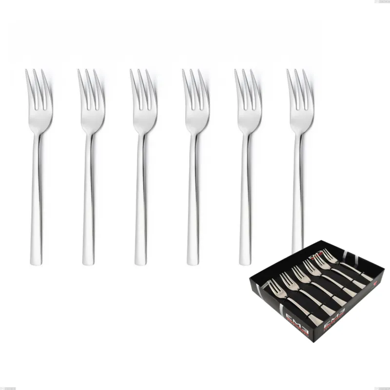 Offerta Limitata Confezione vetrina 6 pezzi forchettine dolce Fashion sabbiato , 18/10 (AISI304) , spessore 3 mm Eme Posaterie