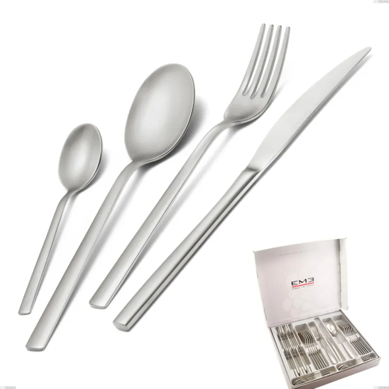 A Buon Prezzo Cofanetto 24 pezzi Fashion sabbiato , 18/10 (AISI304) , spessore 3 mm Eme Posaterie