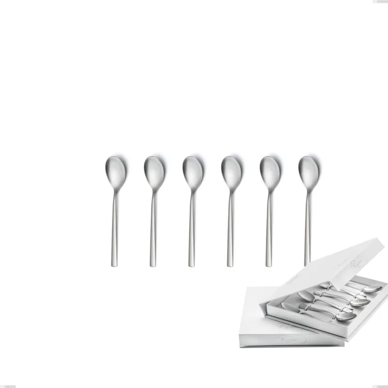 Novità Confezione a libro 6 pezzi cucchiaino moka Fashion sabbiato , 18/10 (AISI304) , spessore 3 mm Eme Posaterie