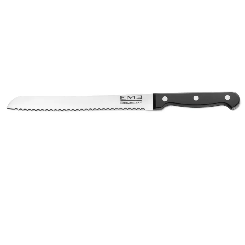 Coltello da pane Rodeo realizzato in acciaio 18/10, 32 cm lunghezza lucidato a specchio. in busta di Nylon Eme Posaterie Spedito Oggi