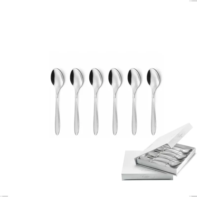 Offerta Lampo Confezione a libro 6 pezzi cucchiaini caffè Kappa Sabbiato, 18/10 (AISI304) , spessore 2,5 mm Eme Posaterie