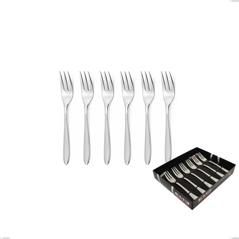 Confezione vetrina 6 pezzi forchettine dolce Kappa Sabbiato, 18/10 (AISI304) , spessore 2,5 mm Eme Posaterie Subito Disponibile