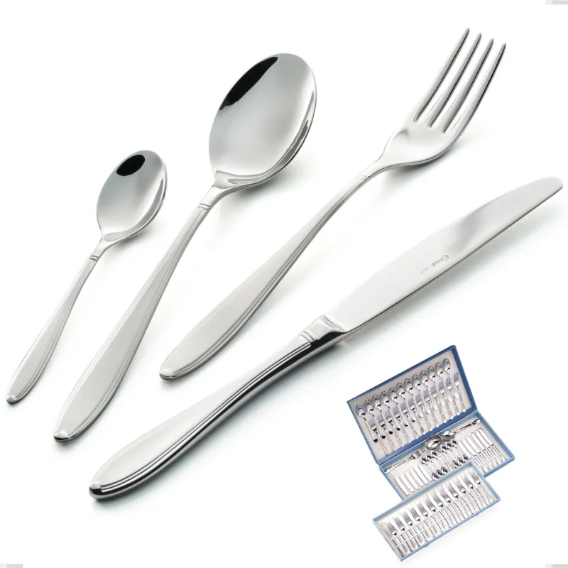 Promo Stagionale Servizio di posate 75 pezzi in astuccio regalo Kappa Sabbiato, 18/10 (AISI304) , spessore 2,5 mm Eme Posaterie