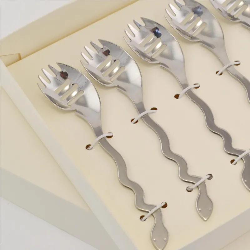 Promozione Esclusiva Cucchiaini Miele e Olive 6 pezzi Temptation in acciaio inox 18/10 Lucido spessore 2 mm in confezione bomboniera Eme Posaterie