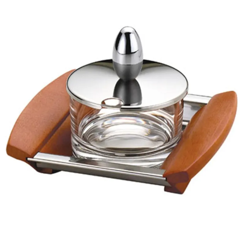 Affare Formaggiera Quadrata in Acciaio e Legno ALLURE in acciaio lucido 13x10xh9 cm Eme Posaterie