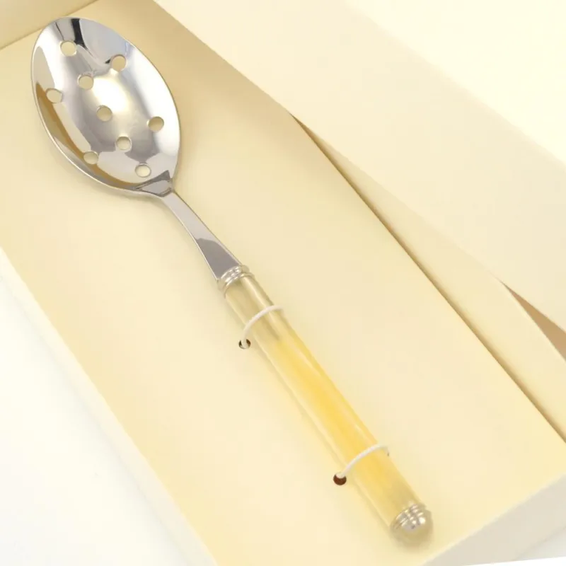 Offerta Lampo Cucchiaione con Fori PERLATO 21 cm composizione in scatola bomboniera Eme Posaterie Avorio Perlato 13 EME