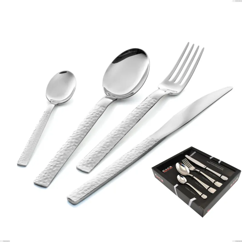 Bestseller Servizio Posate MARTE 24 pezzi in acciaio 18/10 lucido spessore 2,5 mm in confezione vetrina Eme Posaterie