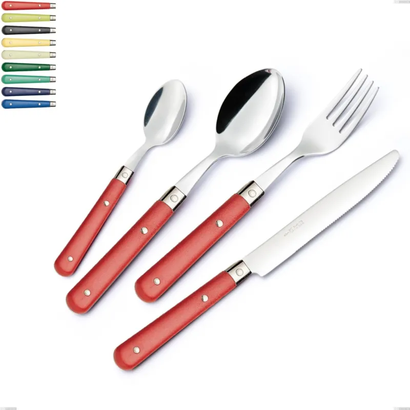 Set Posate Colorate 75 pezzi COUNTRY in acciaio 18/10 in Confezione Regalo Eme Posaterie Avorio 18 EME Offerta Lampo