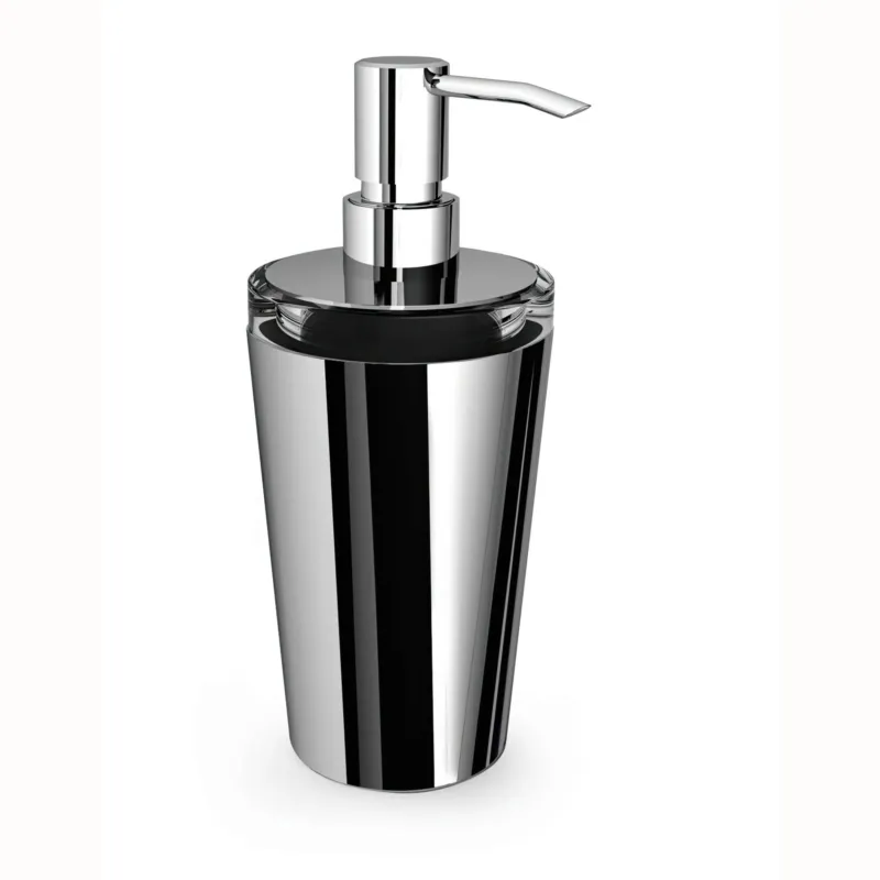 Porta Dispenser da Appoggio LAPIANA Dimensioni 8x9,5xh 18,5 cm in acciaio inox lucido e vetro interno made In Italy IBB 1974 Compra Online