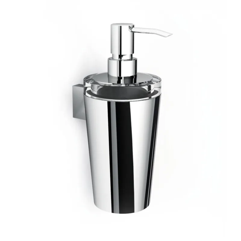Prezzo Ridotto Porta Dispenser appeso da Muro LAPIANA Dimensioni 8x11,5xh18,5 cm in acciaio inox lucido e vetro IBB 1974