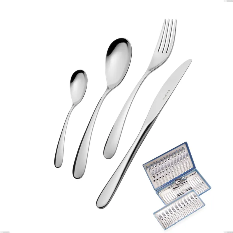 Spedito Oggi Servizio Posate HOTEL 75 pezzi acciaio inox 1810 lucidato spessore 2.5 mm in astuccio regalo EME Eme Posaterie