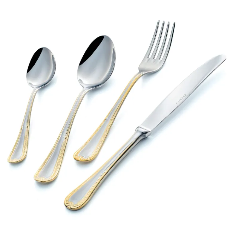 Servizio Posate FIRENZE ORO 24 pezzi acciaio inox 1810 lucidato a specchio spessore 2.5 mm in astuccio regalo EME Eme Posaterie Compra Oggi Stesso