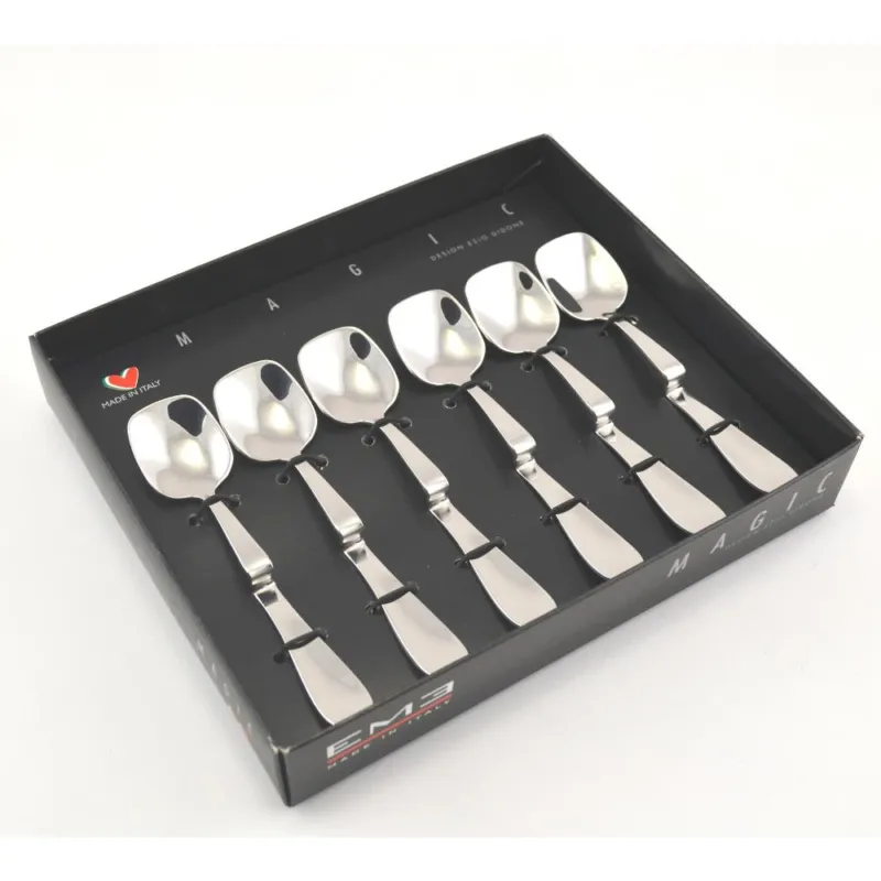 Nuovo Arrivo Cucchiaini da Gelato 6 pezzi Magic in acciaio inox 1810 lucidato a specchio spessore 2 mm Eme Posaterie