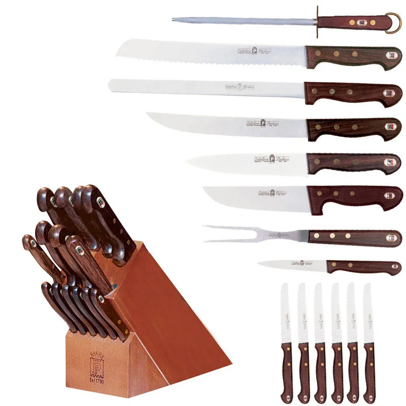Promozione Ceppo coltelli da cucina con 14 coltelli 32x15xh25 cm Coltellerie Paolucci