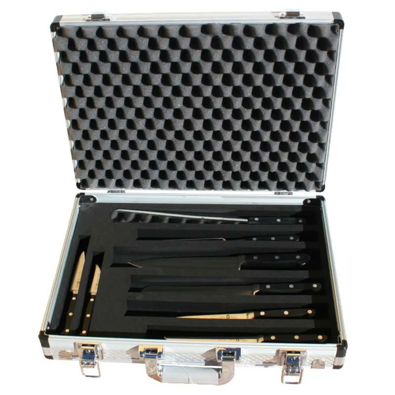 Valigia in alluminio e PVC con 8 coltelli forgiati in acciaio inox 49x36xh10 cm Coltellerie Paolucci Scelto Dai Clienti